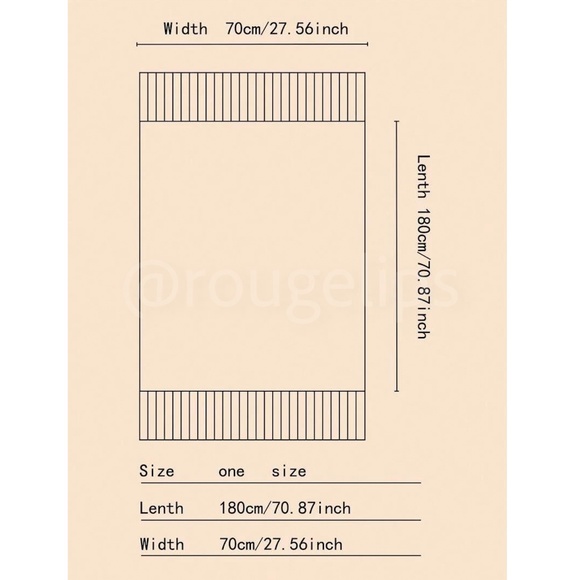 Beige Cream Wide Shawl Scarf With Tassels - Picture 5 of 6